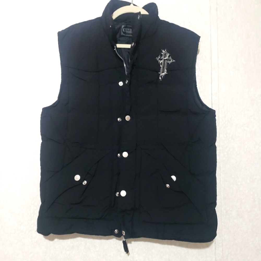 COWBOY....Chrome Hearts Black Puffer Vest..size:M